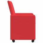 Esszimmerstühle mit Rollen 2 pcs Rot 57 x 66 x 94 cm Kunstleder