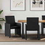 Esszimmerstühle mit Rollen 2 pcs Schwarz 57 x 66 x 94 cm