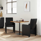 Esszimmerstühle mit Rollen 2 pcs Schwarz 57 x 66 x 94 cm