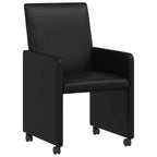 Esszimmerstühle mit Rollen 2 pcs Schwarz 57 x 66 x 94 cm