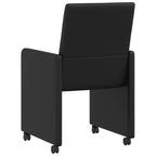 Esszimmerstühle mit Rollen 2 pcs Schwarz 57 x 66 x 94 cm