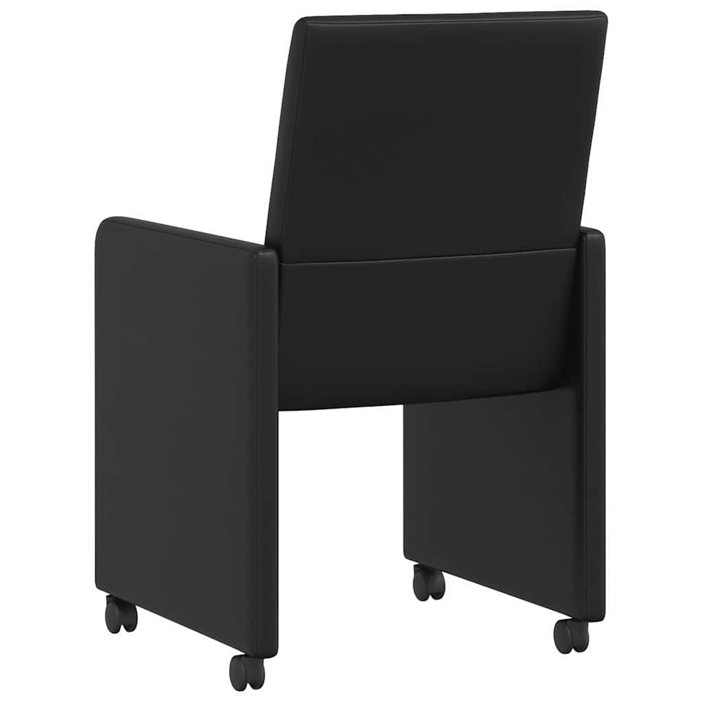Esszimmerstühle mit Rollen 2 pcs Schwarz 57 x 66 x 94 cm