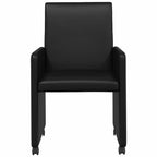 Esszimmerstühle mit Rollen 2 pcs Schwarz 57 x 66 x 94 cm