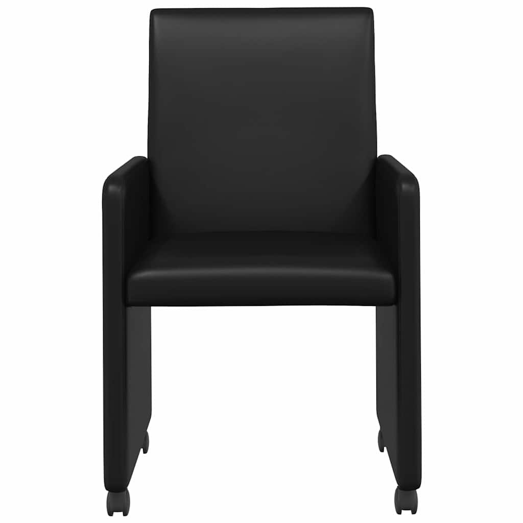 Esszimmerstühle mit Rollen 2 pcs Schwarz 57 x 66 x 94 cm