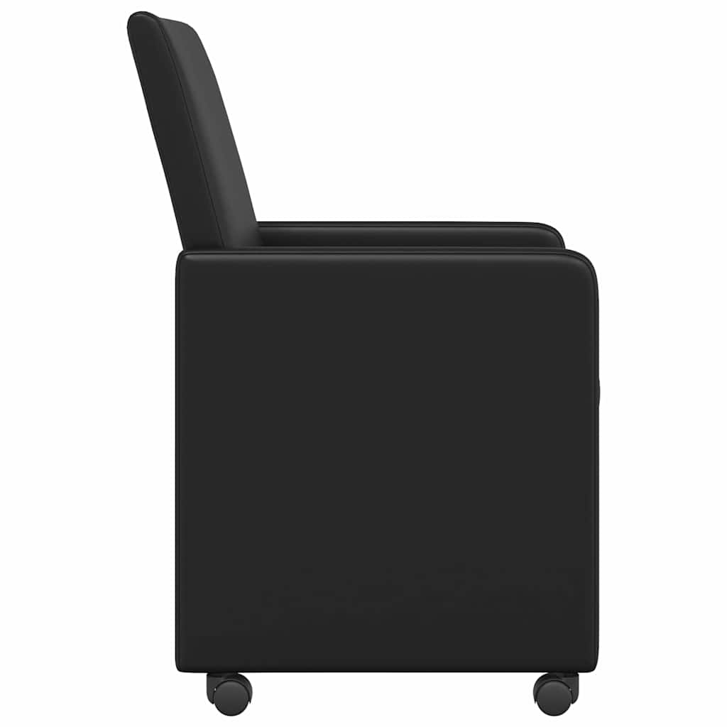 Esszimmerstühle mit Rollen 2 pcs Schwarz 57 x 66 x 94 cm