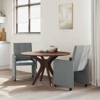 Esszimmerstühle mit Rollen 2 pcs Hellgrau 58 x 65 x 94 cm Stoff