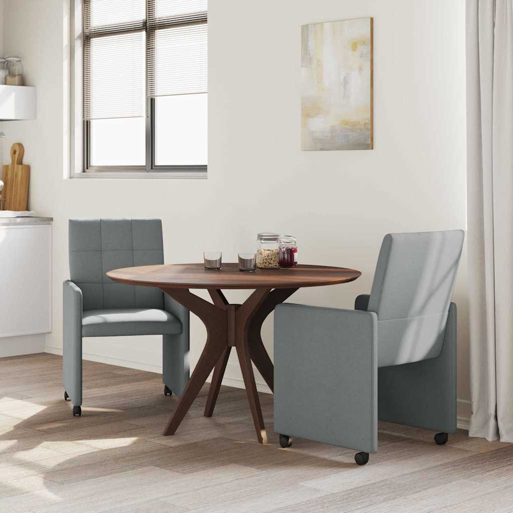 Esszimmerstühle mit Rollen 2 pcs Hellgrau 58 x 65 x 94 cm Stoff