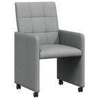 Esszimmerstühle mit Rollen 2 pcs Hellgrau 58 x 65 x 94 cm Stoff