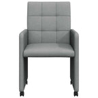 Esszimmerstühle mit Rollen 2 pcs Hellgrau 58 x 65 x 94 cm Stoff