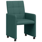 Esszimmerstühle mit Rollen 2 pcs Dunkelgrün 58 x 65 x 94 cm