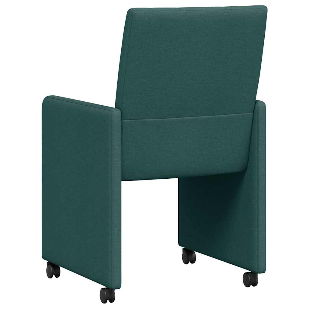 Esszimmerstühle mit Rollen 2 pcs Dunkelgrün 58 x 65 x 94 cm