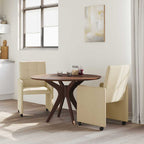 Esszimmerstühle mit Rollen 2 pcs Creme 58 x 65 x 94 cm Stoff