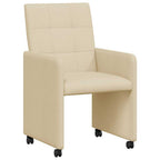 Esszimmerstühle mit Rollen 2 pcs Creme 58 x 65 x 94 cm Stoff