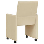 Esszimmerstühle mit Rollen 2 pcs Creme 58 x 65 x 94 cm Stoff