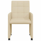 Esszimmerstühle mit Rollen 2 pcs Creme 58 x 65 x 94 cm Stoff