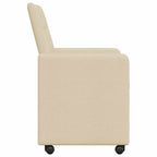Esszimmerstühle mit Rollen 2 pcs Creme 58 x 65 x 94 cm Stoff
