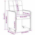Esszimmerstühle mit Rollen 2 pcs Creme 58 x 65 x 94 cm Stoff