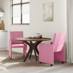 Esszimmerstühle mit Rollen 2 pcs Rosa 58 x 65 x 94 cm Stoff