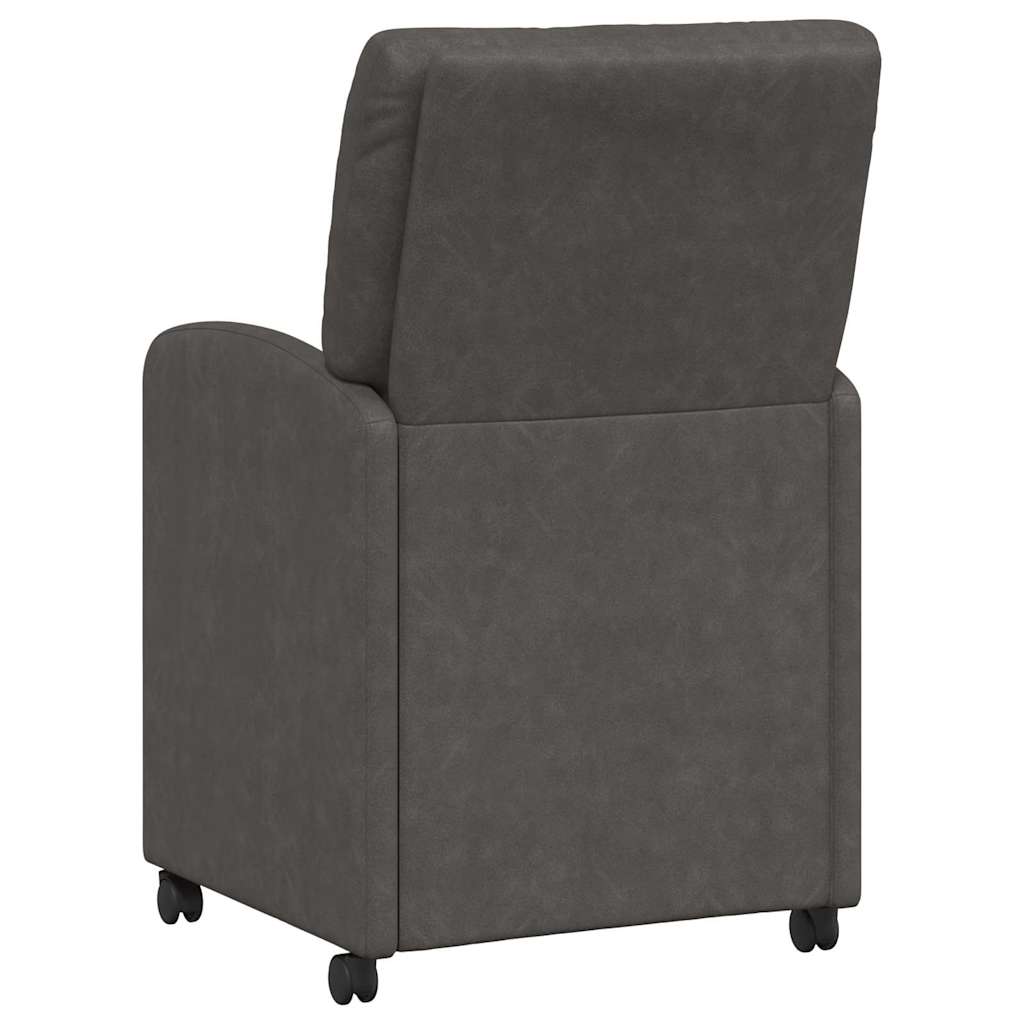 Esszimmerstühle mit Rollen 2 pcs Schwarz 57 x 67 x 95 cm