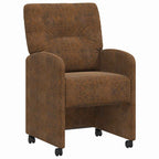 Esszimmerstühle mit Rollen 2 pcs Braun 57 x 67 x 95 cm