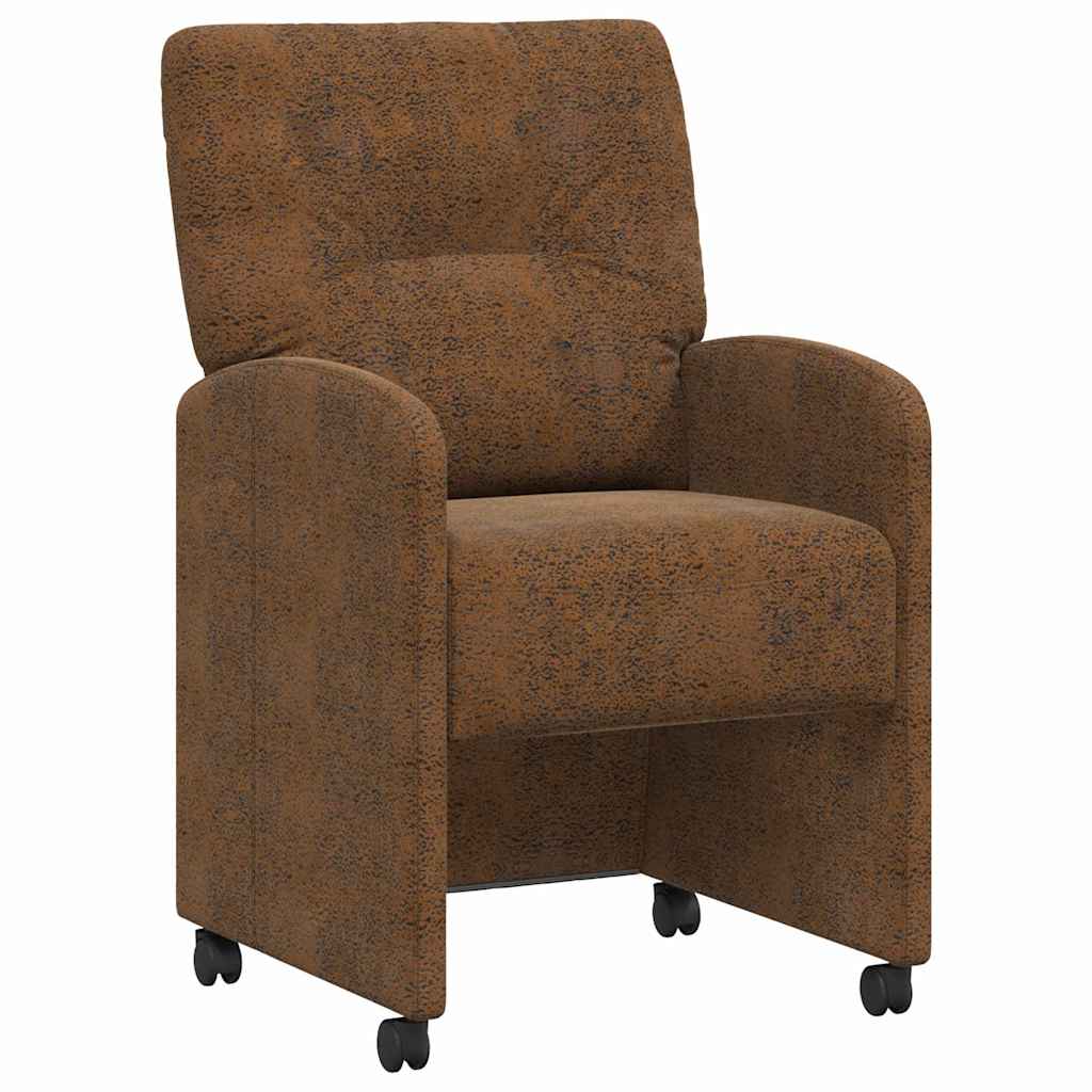Esszimmerstühle mit Rollen 2 pcs Braun 57 x 67 x 95 cm