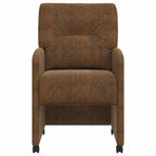 Esszimmerstühle mit Rollen 2 pcs Braun 57 x 67 x 95 cm