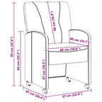 Esszimmerstühle mit Rollen 2 pcs Braun 57 x 67 x 95 cm