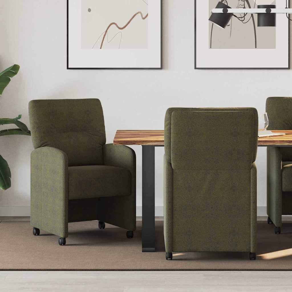 Esszimmerstühle mit Rollen 2 pcs Armeegrün 57 x 67 x 95 cm