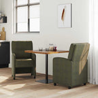 Esszimmerstühle mit Rollen 2 pcs Armeegrün 57 x 67 x 95 cm