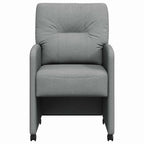 Esszimmerstühle mit Rollen 2 pcs Hellgrau 57 x 67 x 95 cm Stoff