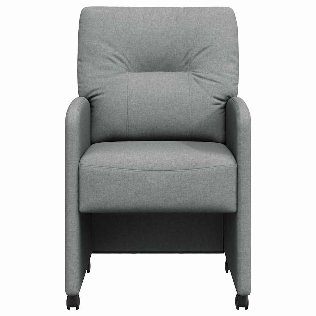 Esszimmerstühle mit Rollen 2 pcs Hellgrau 57 x 67 x 95 cm Stoff