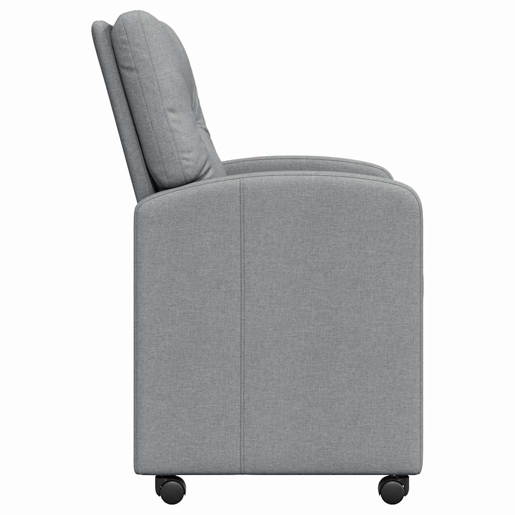 Esszimmerstühle mit Rollen 2 pcs Hellgrau 57 x 67 x 95 cm Stoff