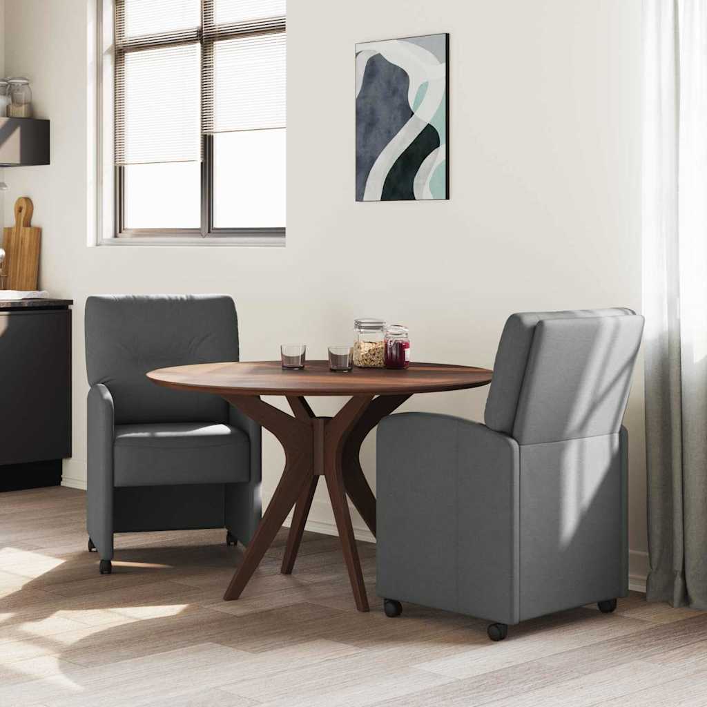 Esszimmerstühle mit Rollen 2 pcs Dunkelgrau 57 x 67 x 95 cm