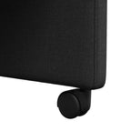 Esszimmerstühle mit Rollen 2 pcs Schwarz 57 x 67 x 95 cm Stoff