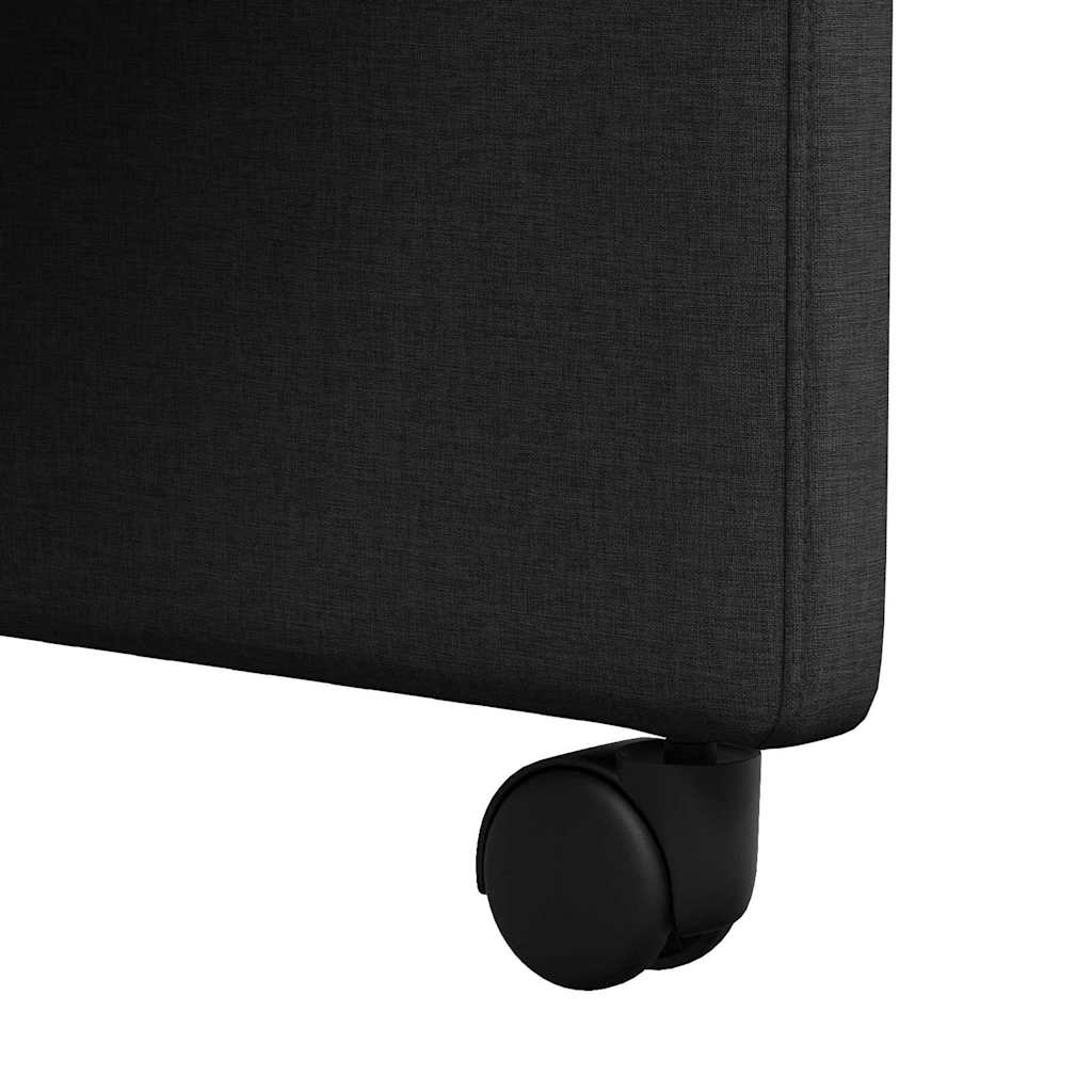 Esszimmerstühle mit Rollen 2 pcs Schwarz 57 x 67 x 95 cm Stoff