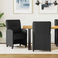 Esszimmerstühle mit Rollen 2 pcs Schwarz 57 x 67 x 95 cm Stoff