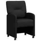 Esszimmerstühle mit Rollen 2 pcs Schwarz 57 x 67 x 95 cm Stoff