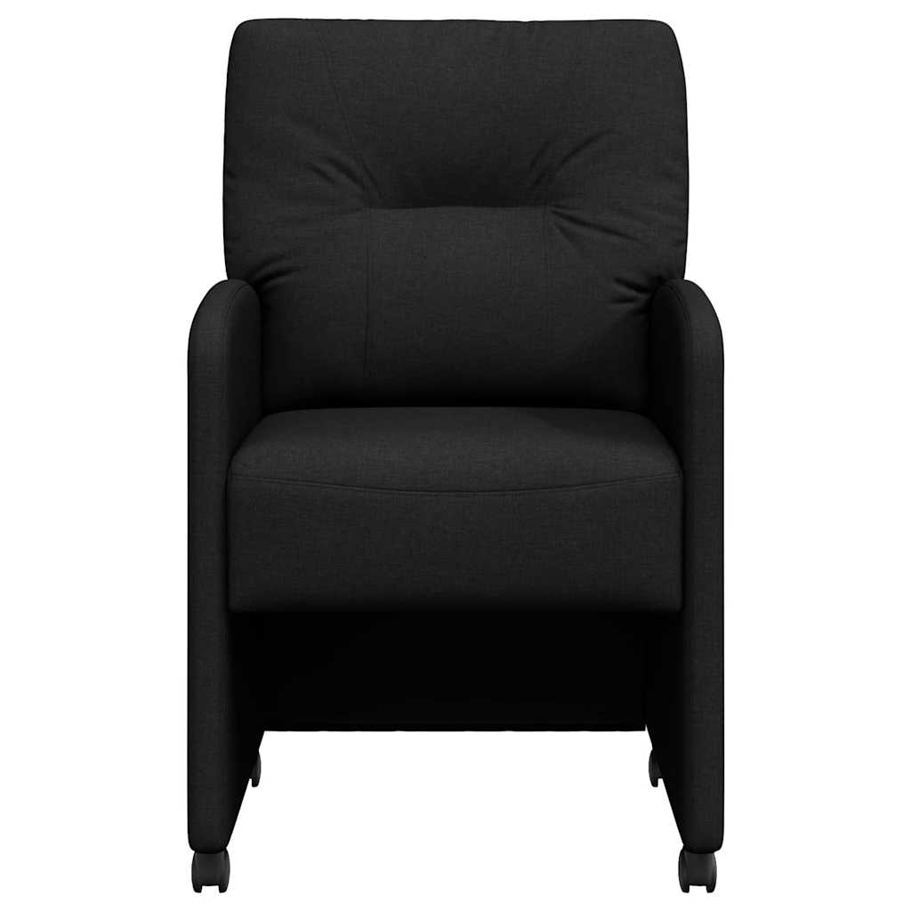 Esszimmerstühle mit Rollen 2 pcs Schwarz 57 x 67 x 95 cm Stoff