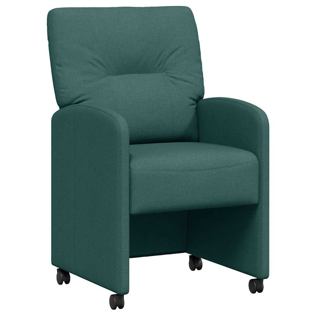 Esszimmerstühle mit Rollen 2 pcs Dunkelgrün 57 x 67 x 95 cm