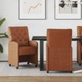 Esszimmerstühle mit Rollen 2 pcs Braun 58 x 67 x 97 cm