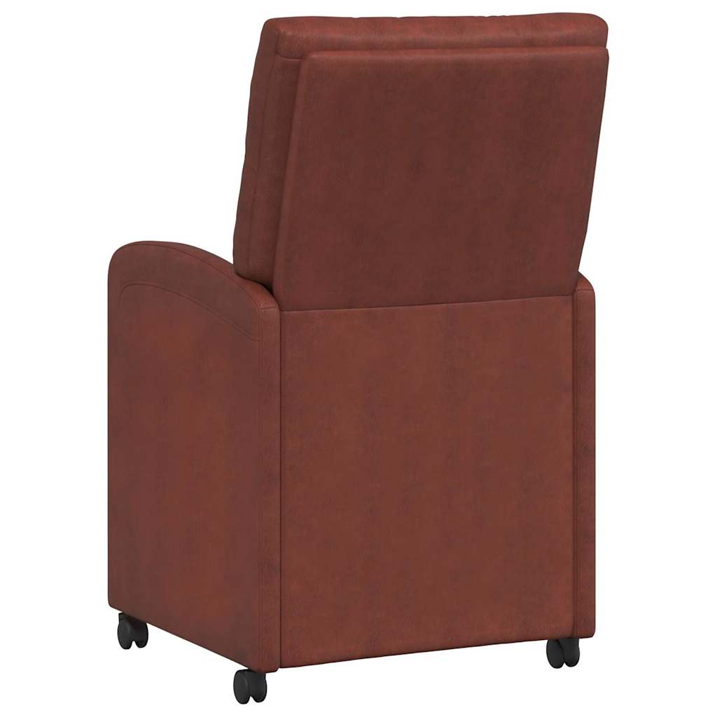 Esszimmerstühle mit Rollen 2 pcs Glänzendes Braun Kunstleder