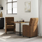 Esszimmerstühle mit Rollen 2 pcs Braun 58 x 67 x 97 cm
