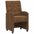 Esszimmerstühle mit Rollen 2 pcs Braun 58 x 67 x 97 cm