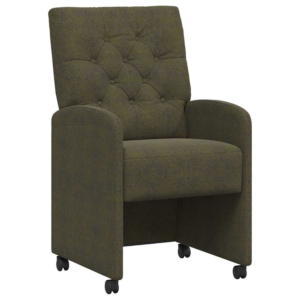 Esszimmerstühle mit Rollen 2 pcs Armeegrün 58 x 67 x 97 cm