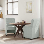 Esszimmerstühle mit Rollen 2 pcs Hellgrau 58 x 67 x 97 cm Samt