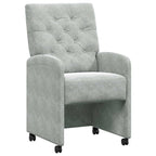 Esszimmerstühle mit Rollen 2 pcs Hellgrau 58 x 67 x 97 cm Samt