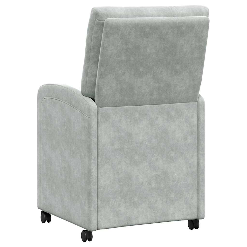 Esszimmerstühle mit Rollen 2 pcs Hellgrau 58 x 67 x 97 cm Samt