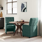 Esszimmerstühle mit Rollen 2 pcs Dunkelgrün 58 x 67 x 97 cm