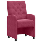 Esszimmerstühle mit Rollen 2 pcs Weinrot 58 x 67 x 97 cm Samt