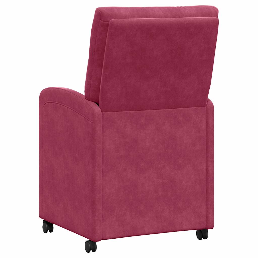 Esszimmerstühle mit Rollen 2 pcs Weinrot 58 x 67 x 97 cm Samt